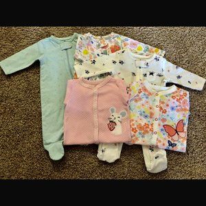 Carter’s Baby Girls’ Footed Sleep & Plays, 5 Pairs, 3 Months